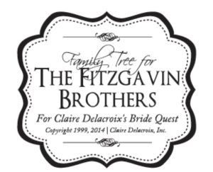 Fitzgavin Brothers Family Tree logo for Claire Delacroix's Bride Quest series of medieval romances