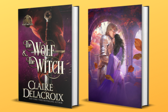 New hardcover edition of The Wolf & the Witch by Claire Delacroix, with dust jacket and illustration on case laminate
